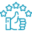 Icon showing 98% client satisfaction rate